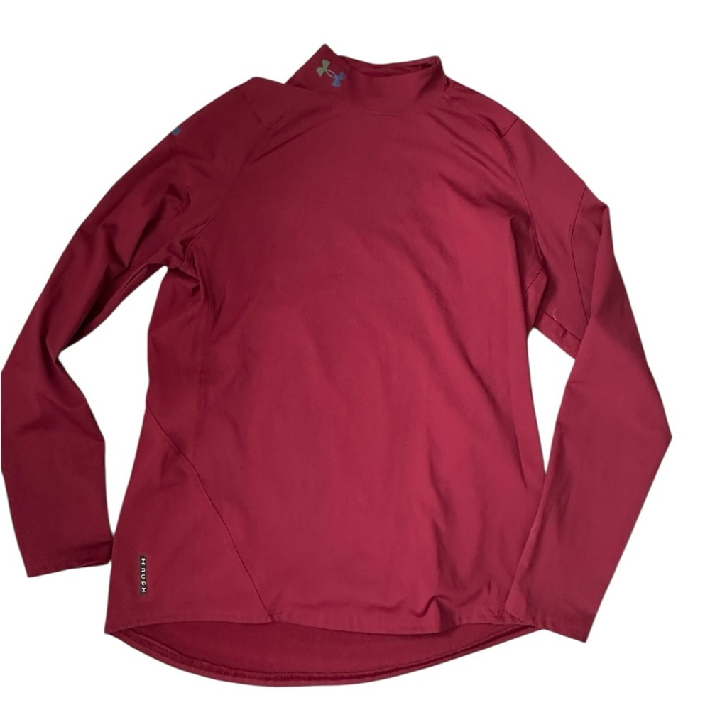 Mens under armour Coldgear Celliant sz L mock neck long sleeve Burgundy Red